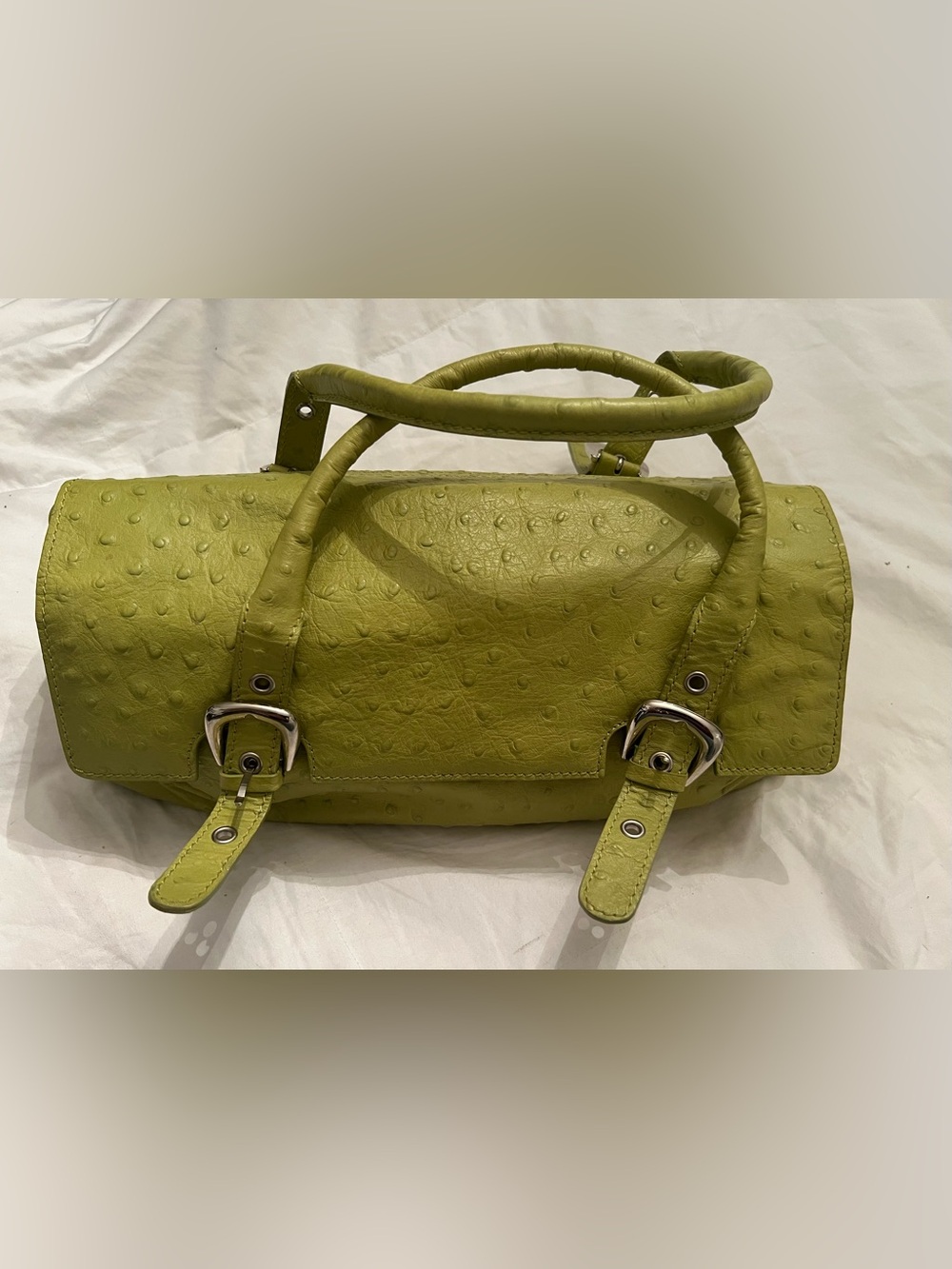 TALBOTS Genuine Leather Lime Green Top-Handle Bag Brand New Italy